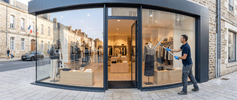 vitrine de boutique — panoramique